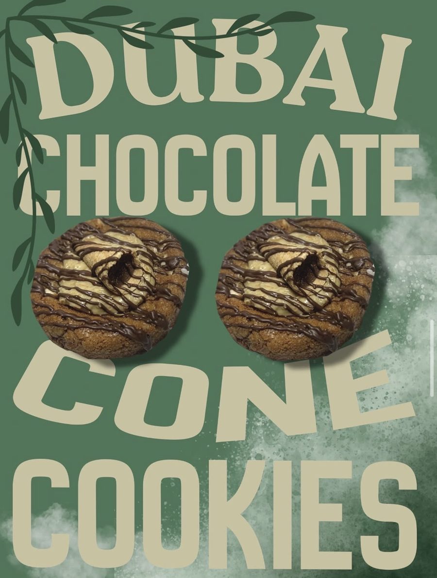 Dubai chocolate cone cookie